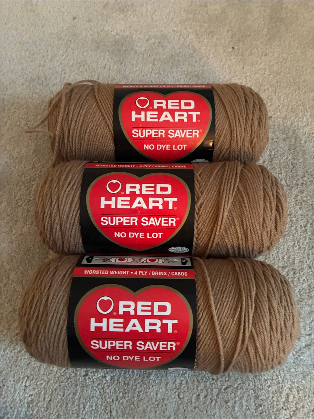 Red Heart Super Saver Yarn - Warm Brown